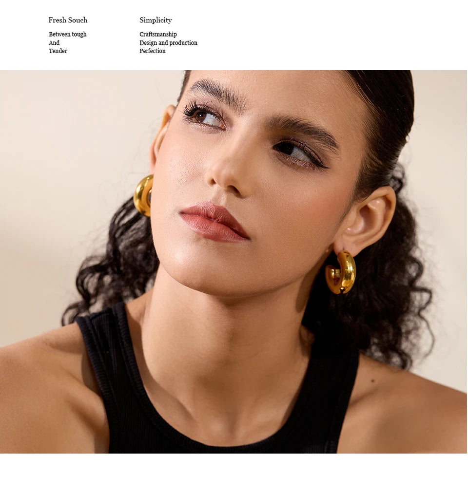 Geometric earrings in gold-plated stainless steel.