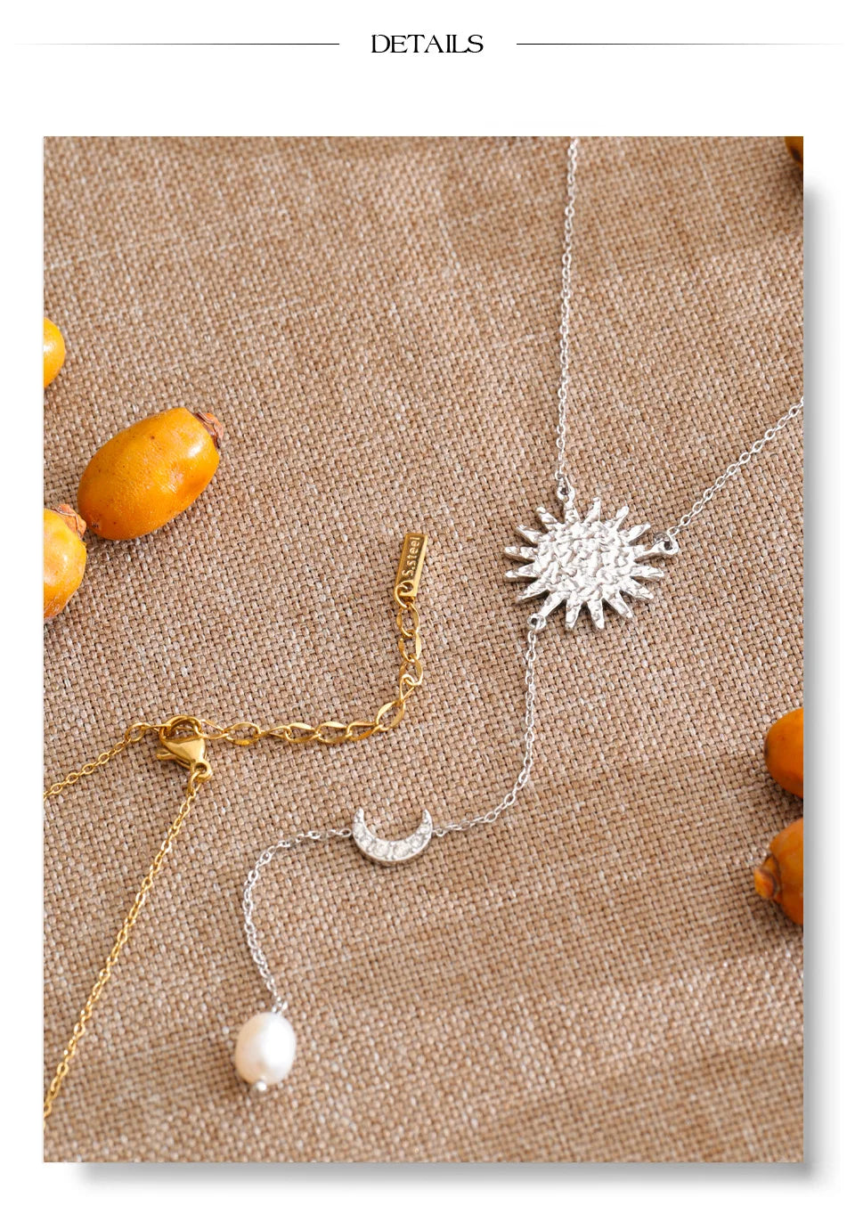 Cubic zirconia freshwater pearl heart necklace in gold-plated stainless steel with freshwater pearl and cubic zirconia.