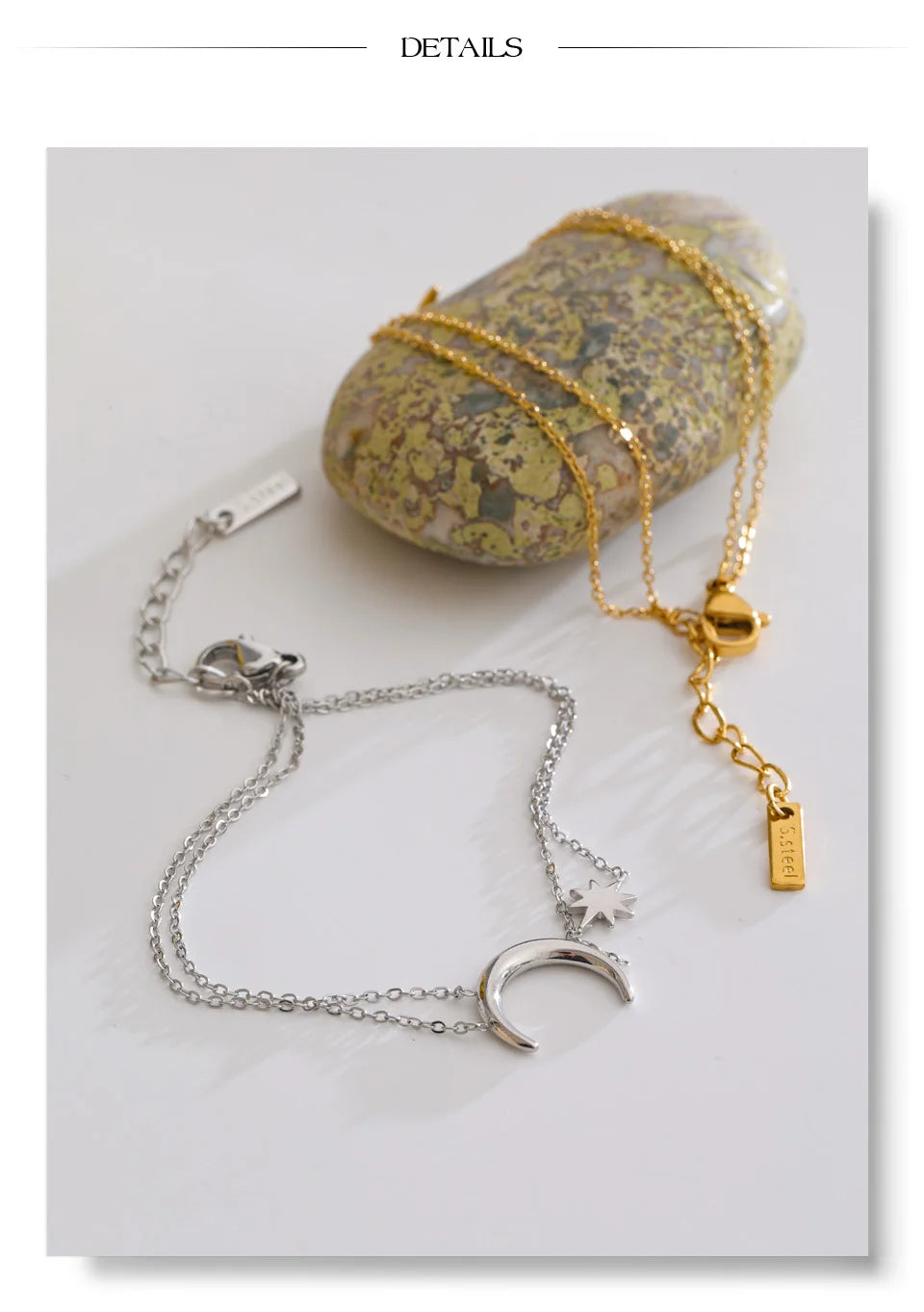 Moon Sun Chain Bracelet — Gold-Plated Stainless Steel · PS1073