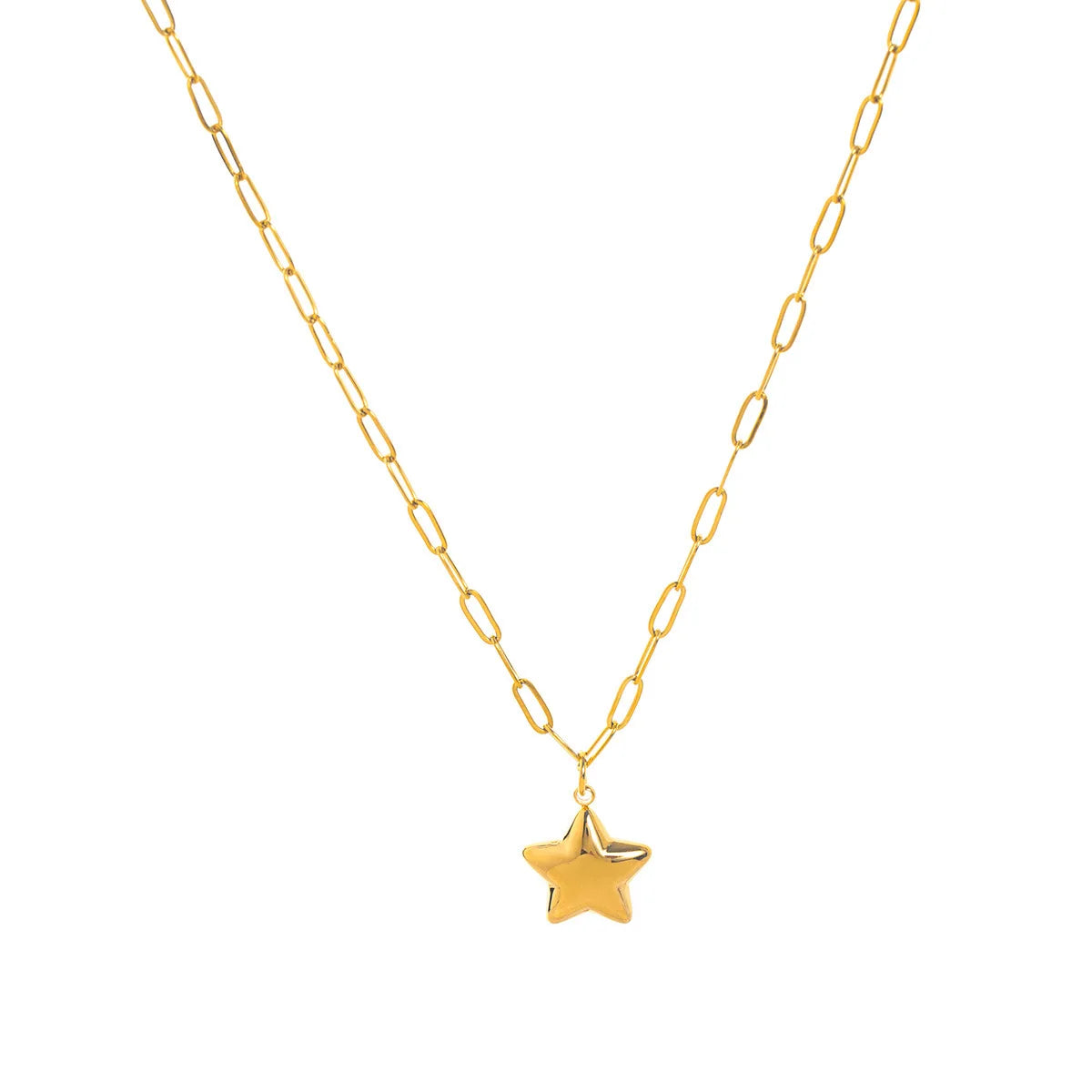 Stainless steel artistic retro cowboy boot cap horseshoe star necklace plated with real gold for color preservation