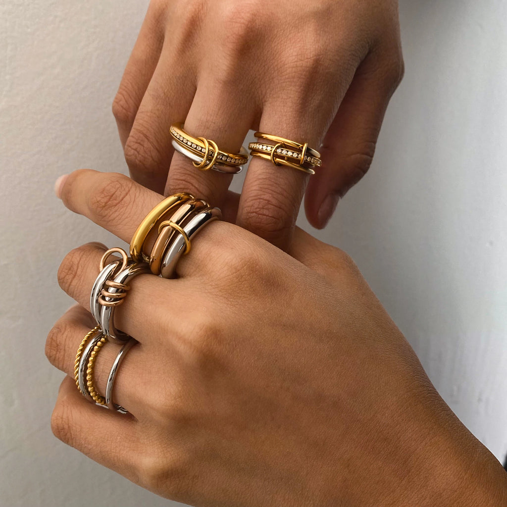 Mixed Band Ring Stack — Stainless Steel · PS273