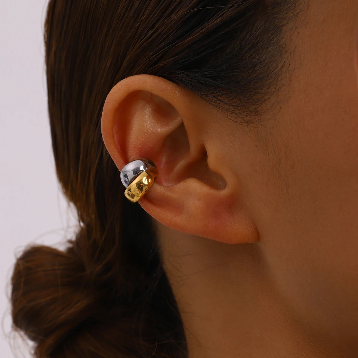 Gold CZ Ear Cuff — Stainless Steel · PS095