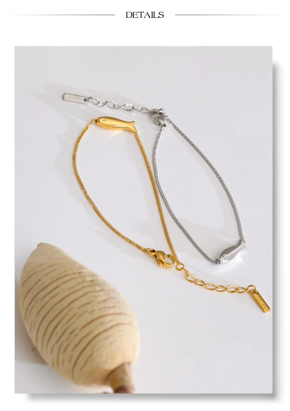 Cubic Zirconia Geometric Chain Bracelet — Gold-Plated Stainless Steel with Cubic Zirconia · PS1757