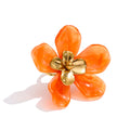 Resin flower ring in 18K gold-plated stainless steel with resin.