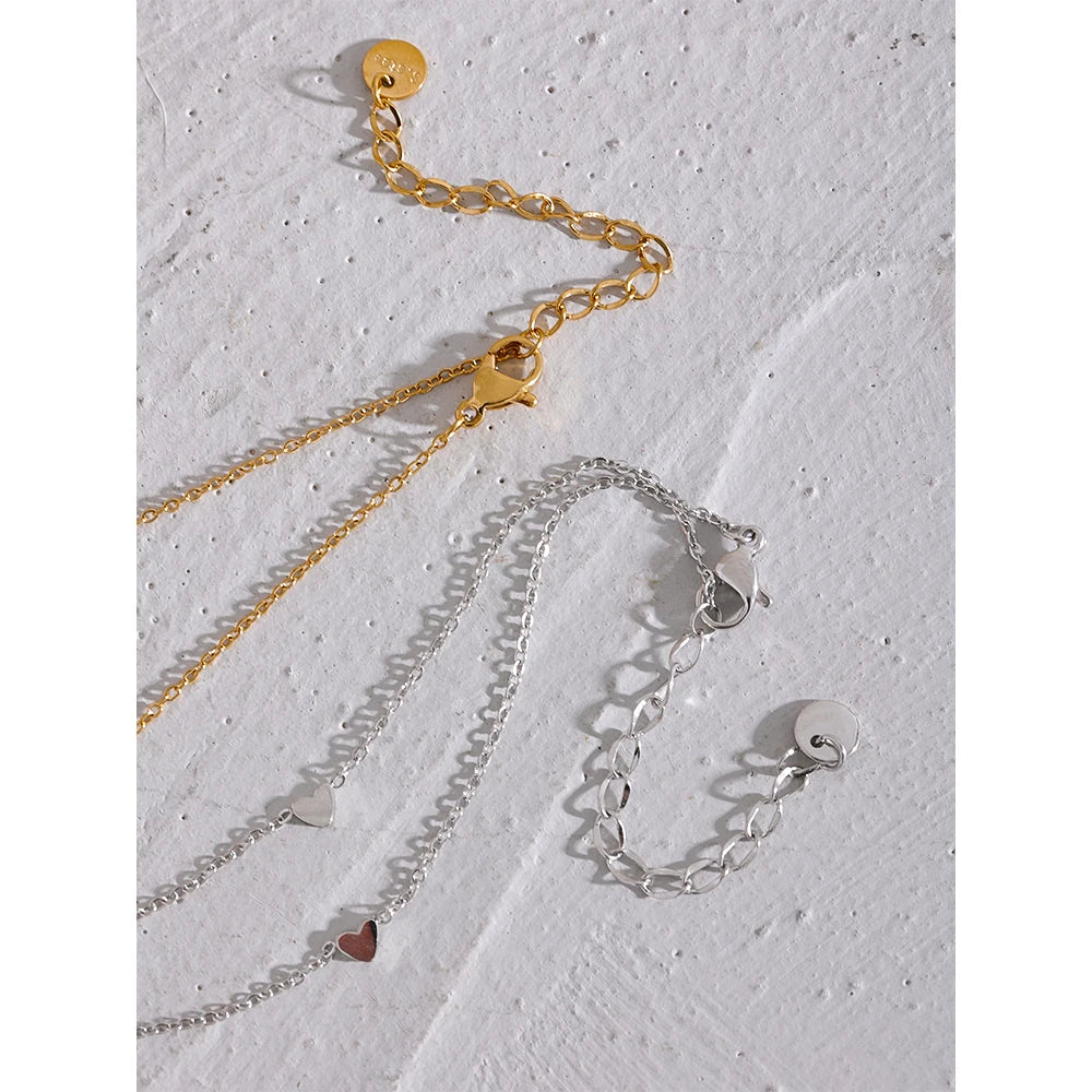 Heart Chain Anklet — Gold-Plated Stainless Steel · PS1660