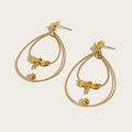 Drop Earrings Dragonfly Ginkgo Leaf — 316L Stainless Steel · PS395