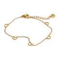 Heart geometric chain necklace in gold-plated stainless steel.
