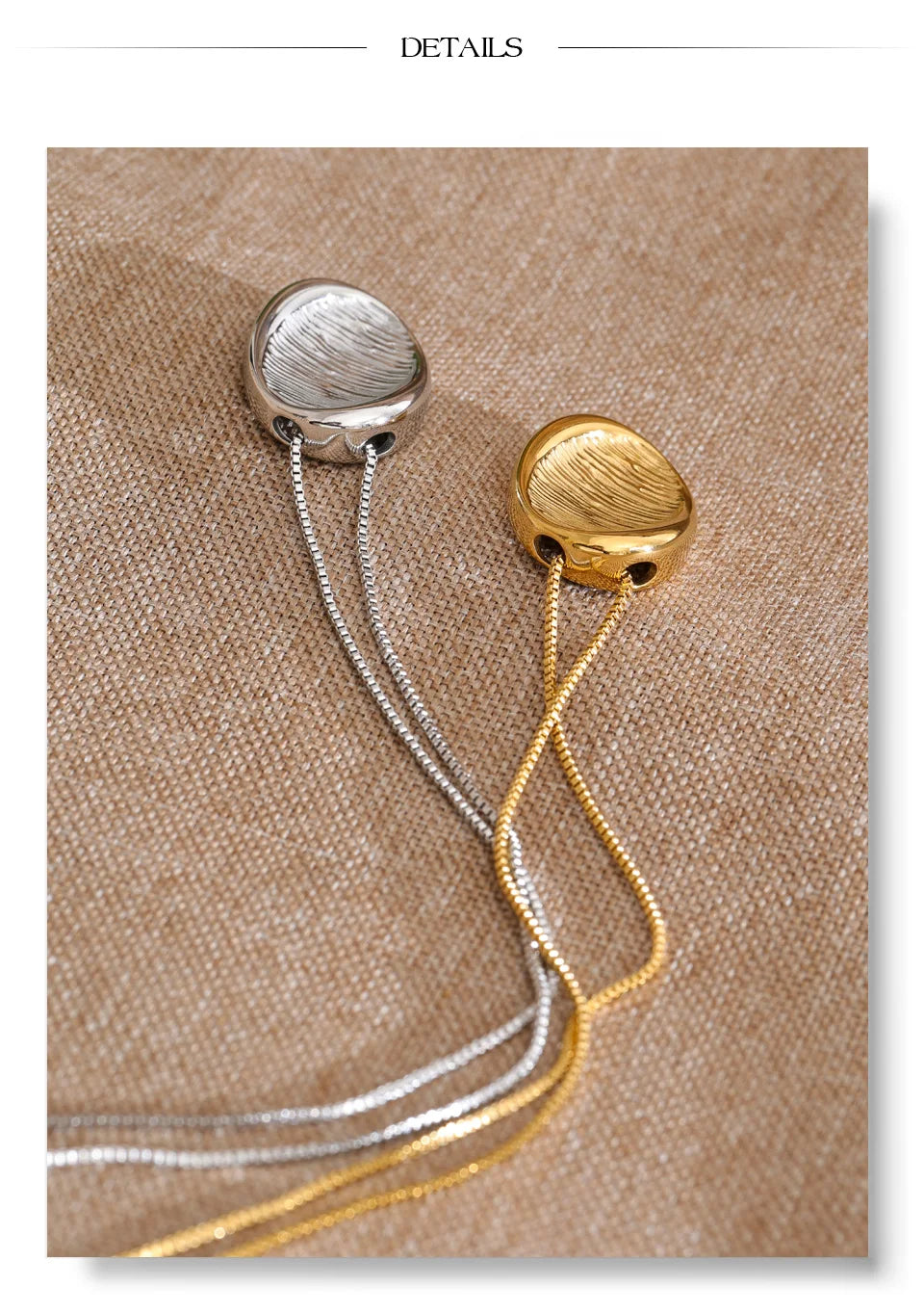 Geometric necklace in gold-plated stainless steel.