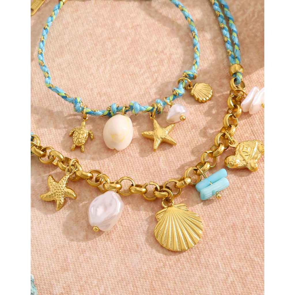 Boho Ocean Pendant Necklace Charms Vintage — 316L Stainless Steel · PS450