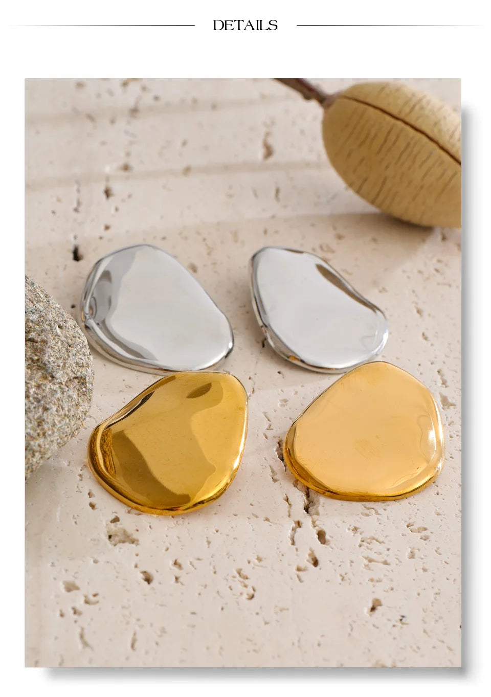 Geometric Earrings — Gold-Plated Stainless Steel · PS1530