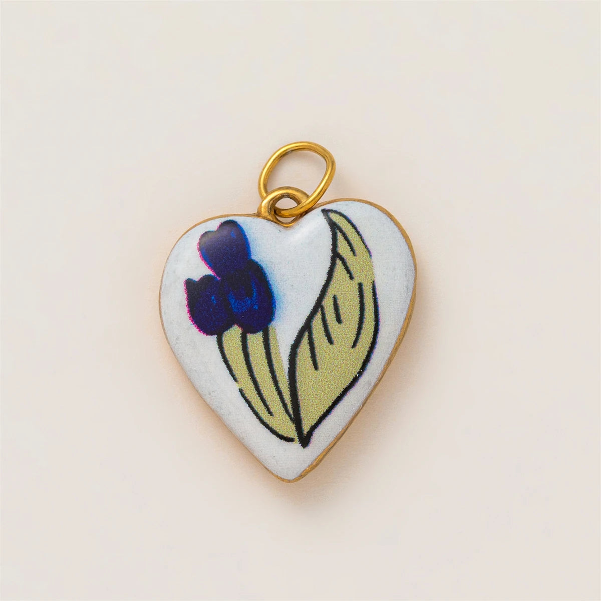 【DIY Pendant】Stainless Steel Floral Charm Pendant - PS011