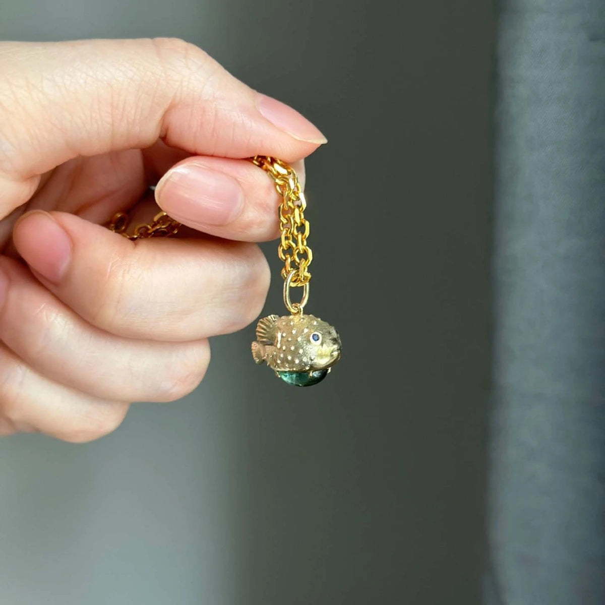 Summer Vacation Beach Series Small Puffer Pendant Natural Stone Necklace Style Collar Chain Color Preservation
