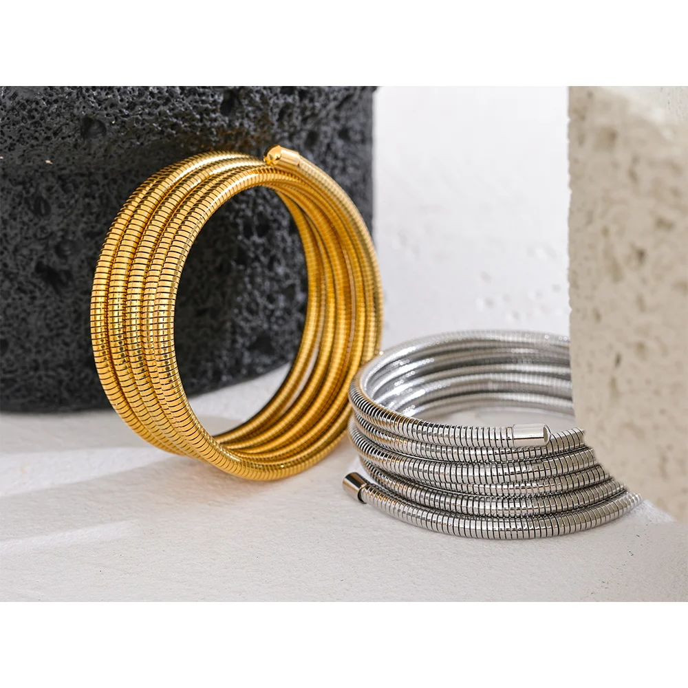 Geometric Bracelet — Gold-Plated Stainless Steel · PS2135