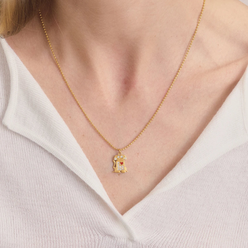 Pet Hug Pendant Necklace — Stainless Steel · PS338