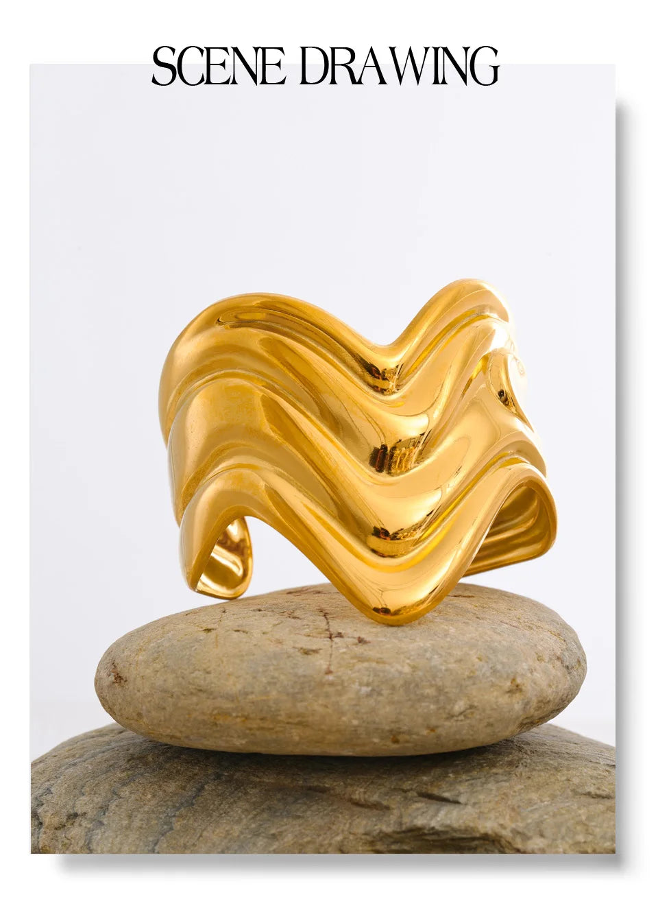Geometric Bracelet — Gold-Plated Stainless Steel · PS904