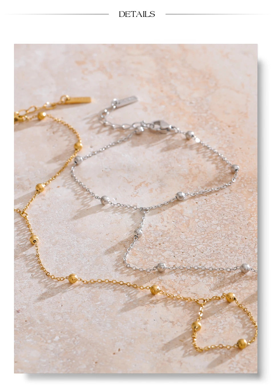 Cubic zirconia geometric chain necklace in gold-plated stainless steel with cubic zirconia.