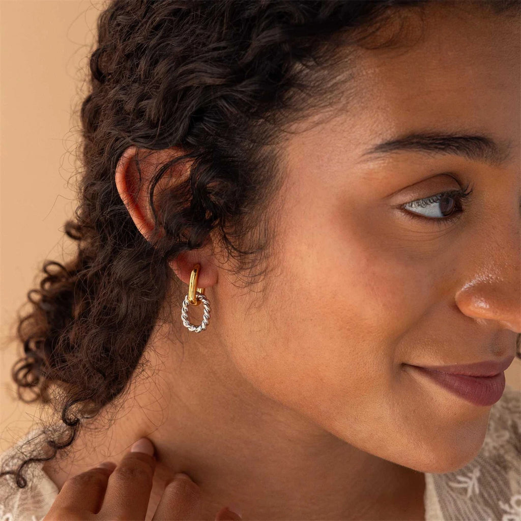 Oval shaped earrings, simple retro cross-border color preservation earrings, gold-plated color preservation earrings