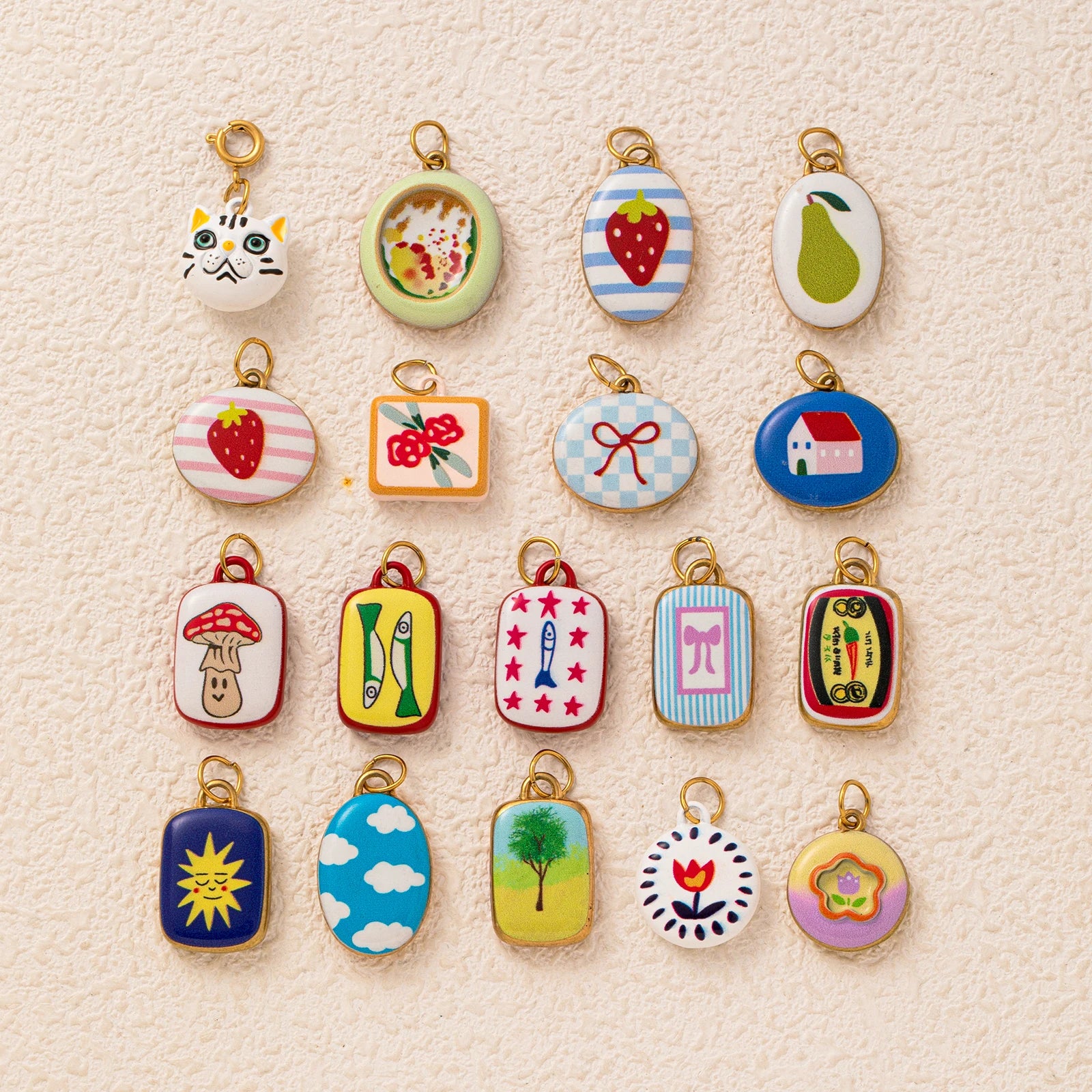 Enamel Icon Charm Pendant Collection — Stainless Steel · PS003