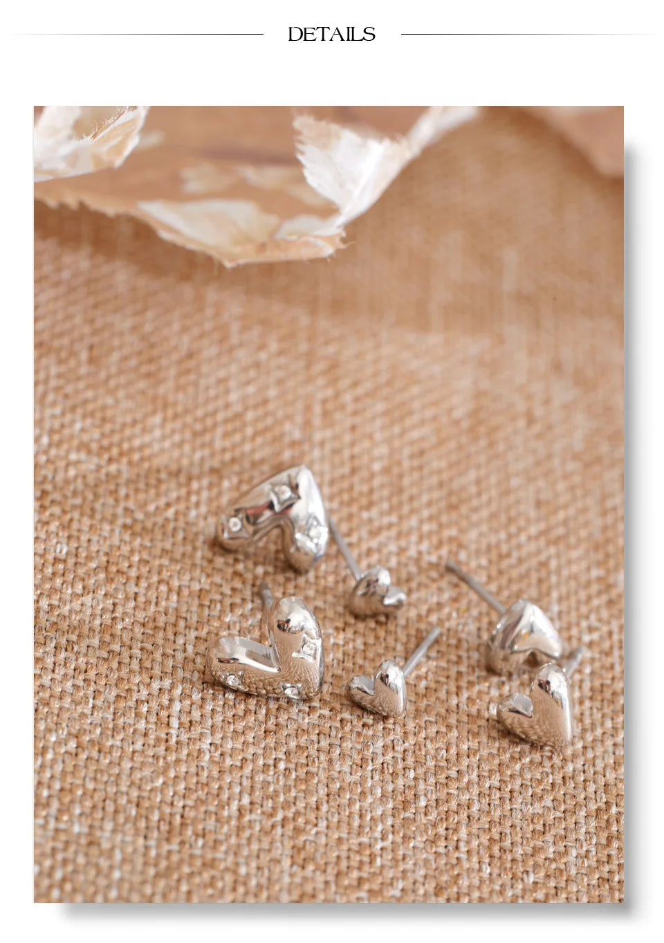 Cubic Zirconia Heart Earrings — Gold-Plated Stainless Steel with Cubic Zirconia · PS1134