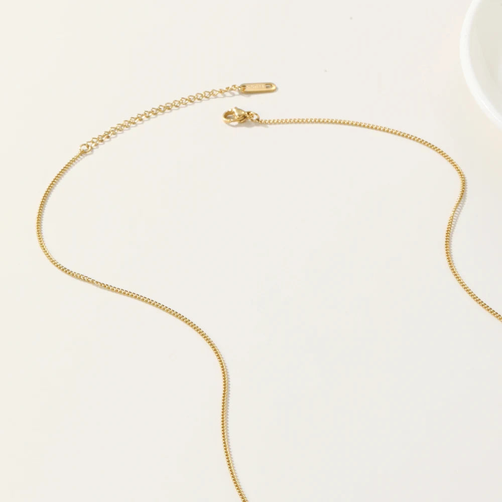 Chain Irregular Acrylic Pendant Necklace — 316L Stainless Steel · PS428