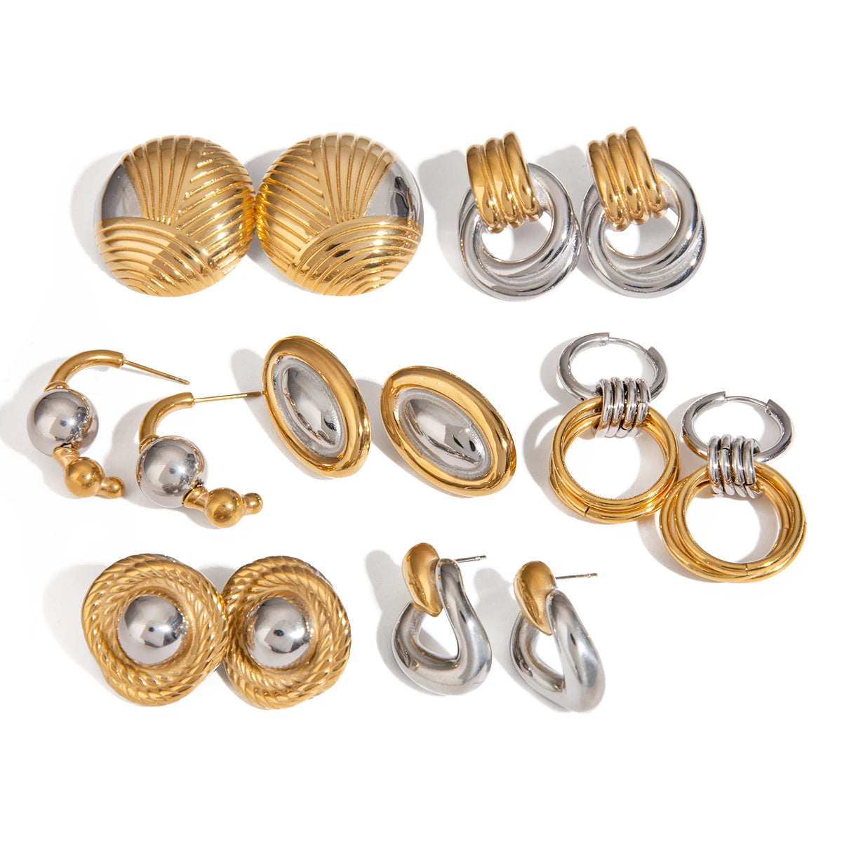 Ocean Shell Hoop Earrings — Stainless Steel · PS056