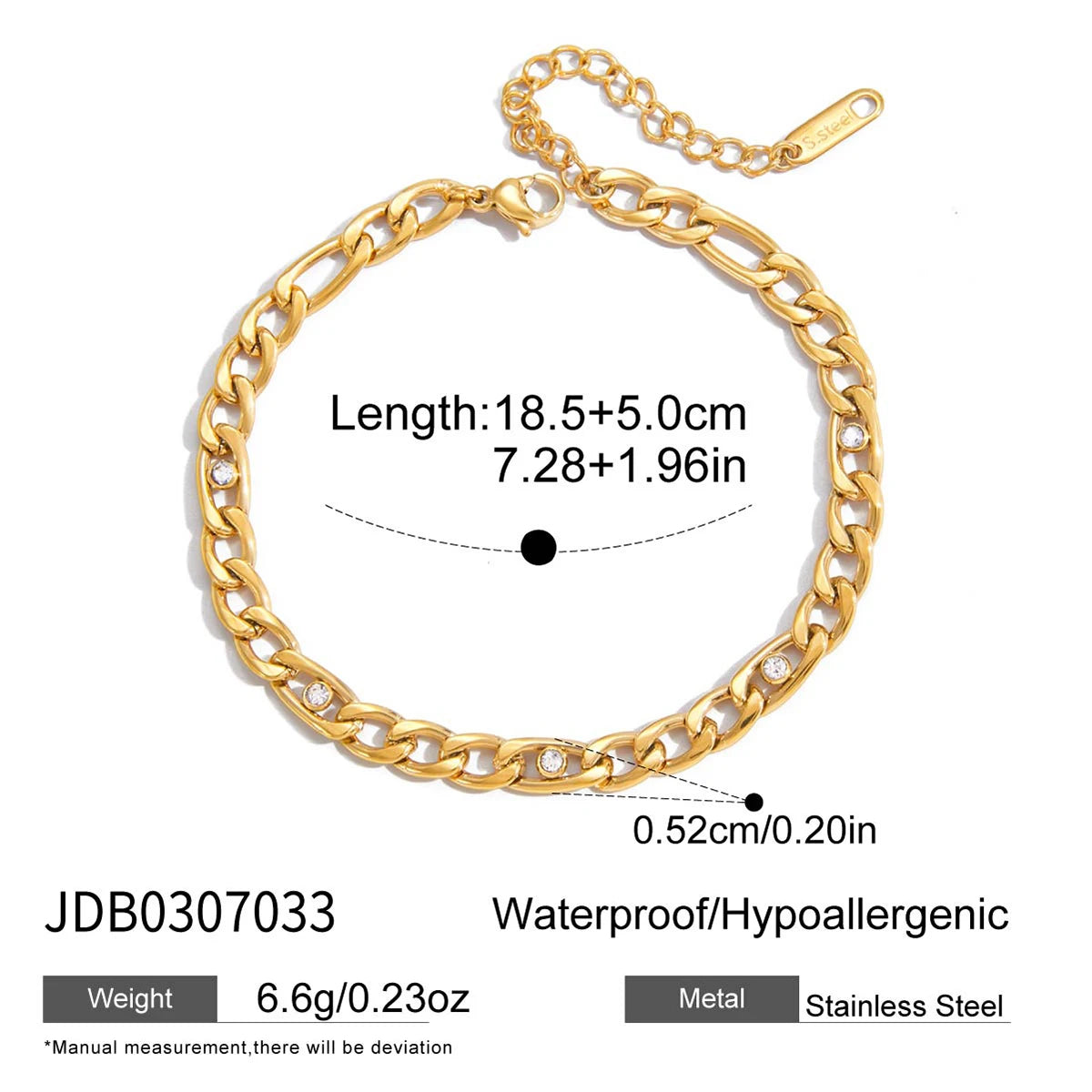 Cross Chain Bracelet — Stainless Steel · PS297