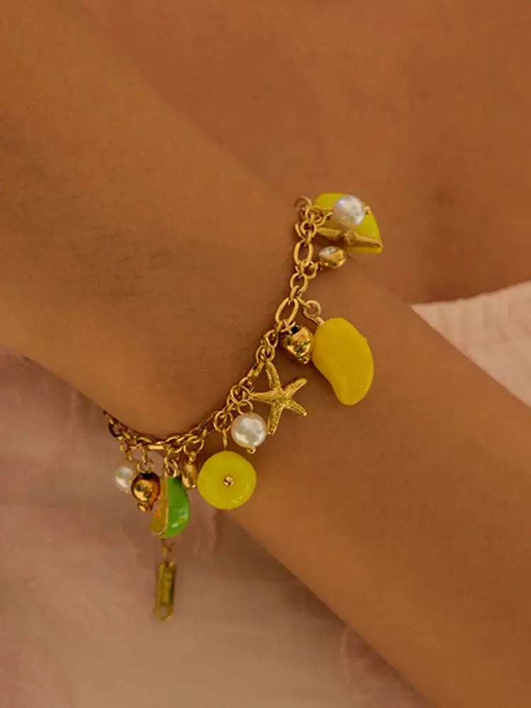 Lemon Charm Bracelet — Stainless Steel · PS019