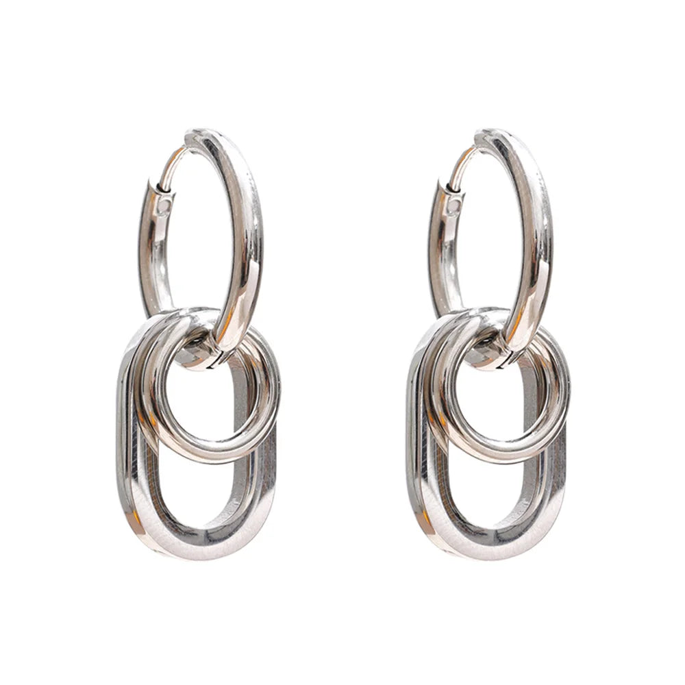 Geometric earrings in gold-plated stainless steel.