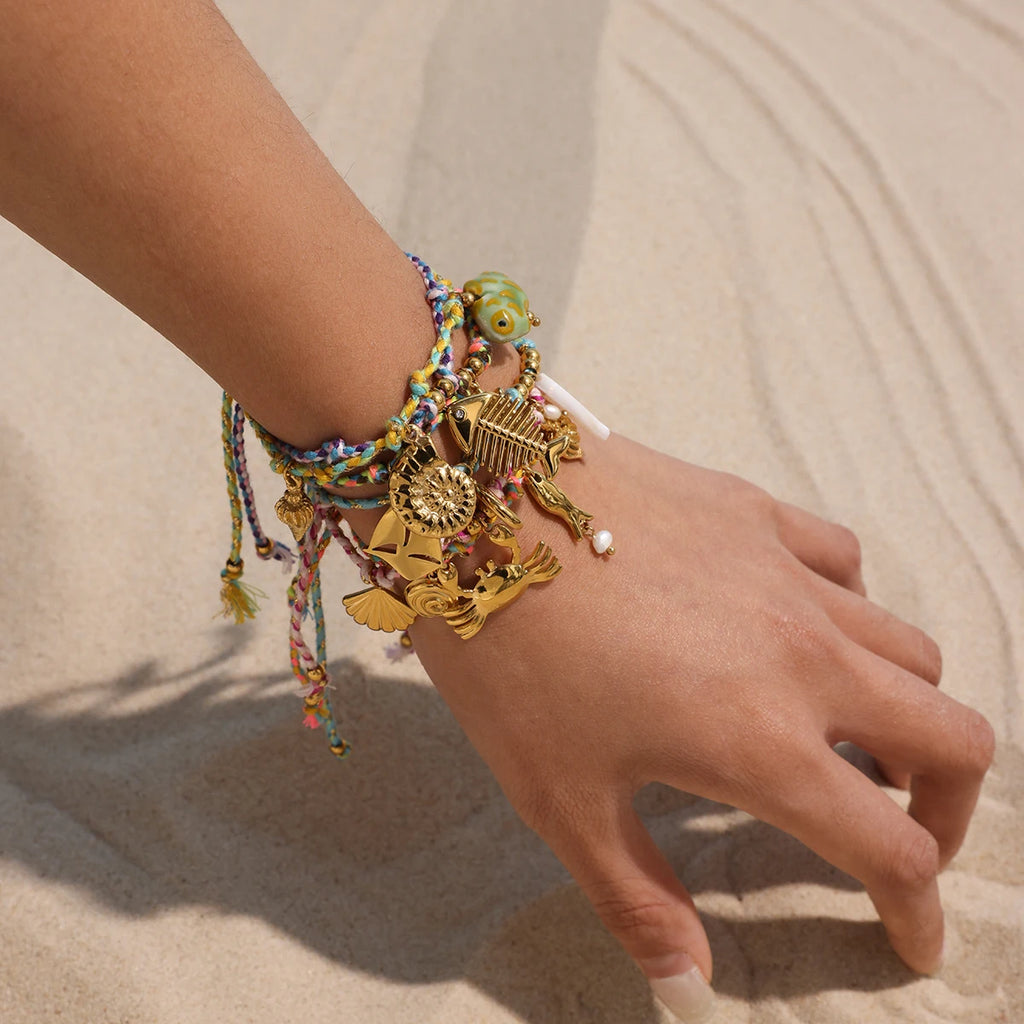 Sea Star Rope Bracelet — Stainless Steel · PS341