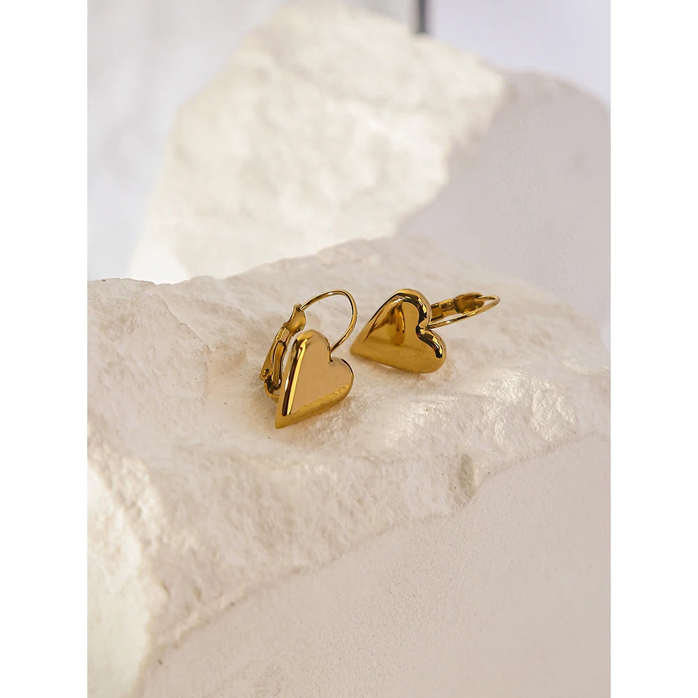 Hoop Earrings Heart — 316L Stainless Steel · PS468
