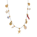 Bohemian Beach Shell Necklace Imitation Pearl Sea Star Conch Pendant Necklace Jewelry Gold Plated