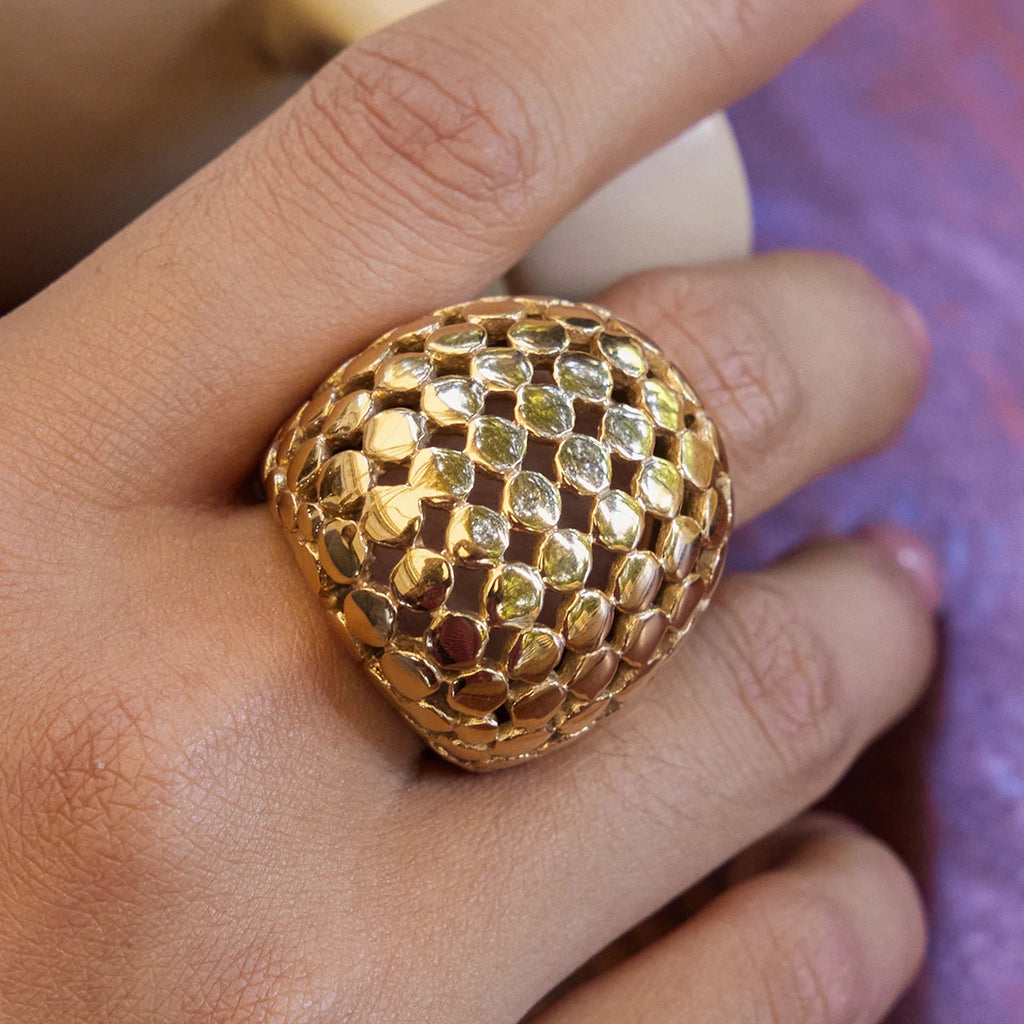 Chunky Gold Ring Stack — Stainless Steel · PS253