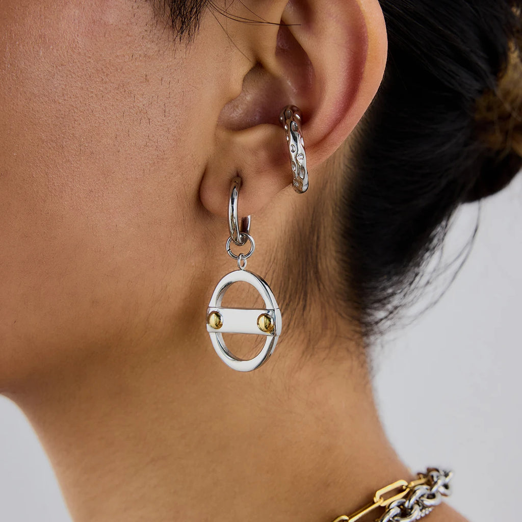 Rectangle Chain Drop Earrings — Stainless Steel · PS103