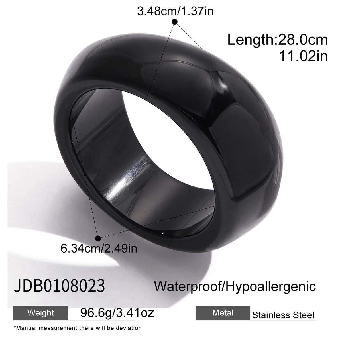 Amber Resin Wide Bracelet — Stainless Steel · PS277