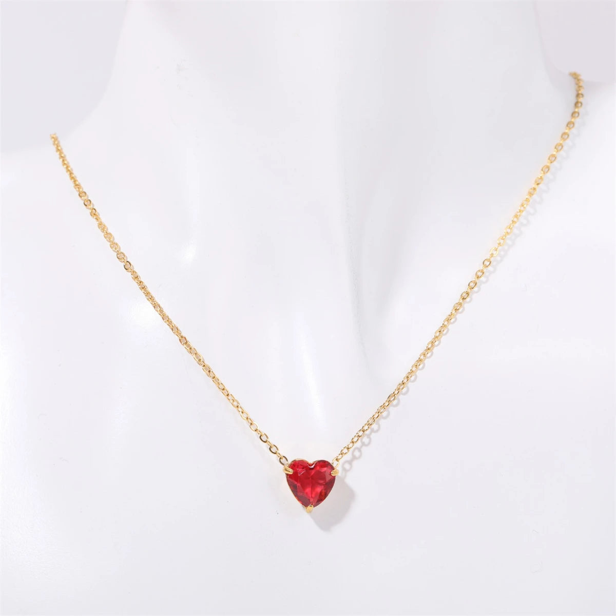 Stainless Steel Twelve Birthday Stone Necklace Love Pendant Necklace Month Stone