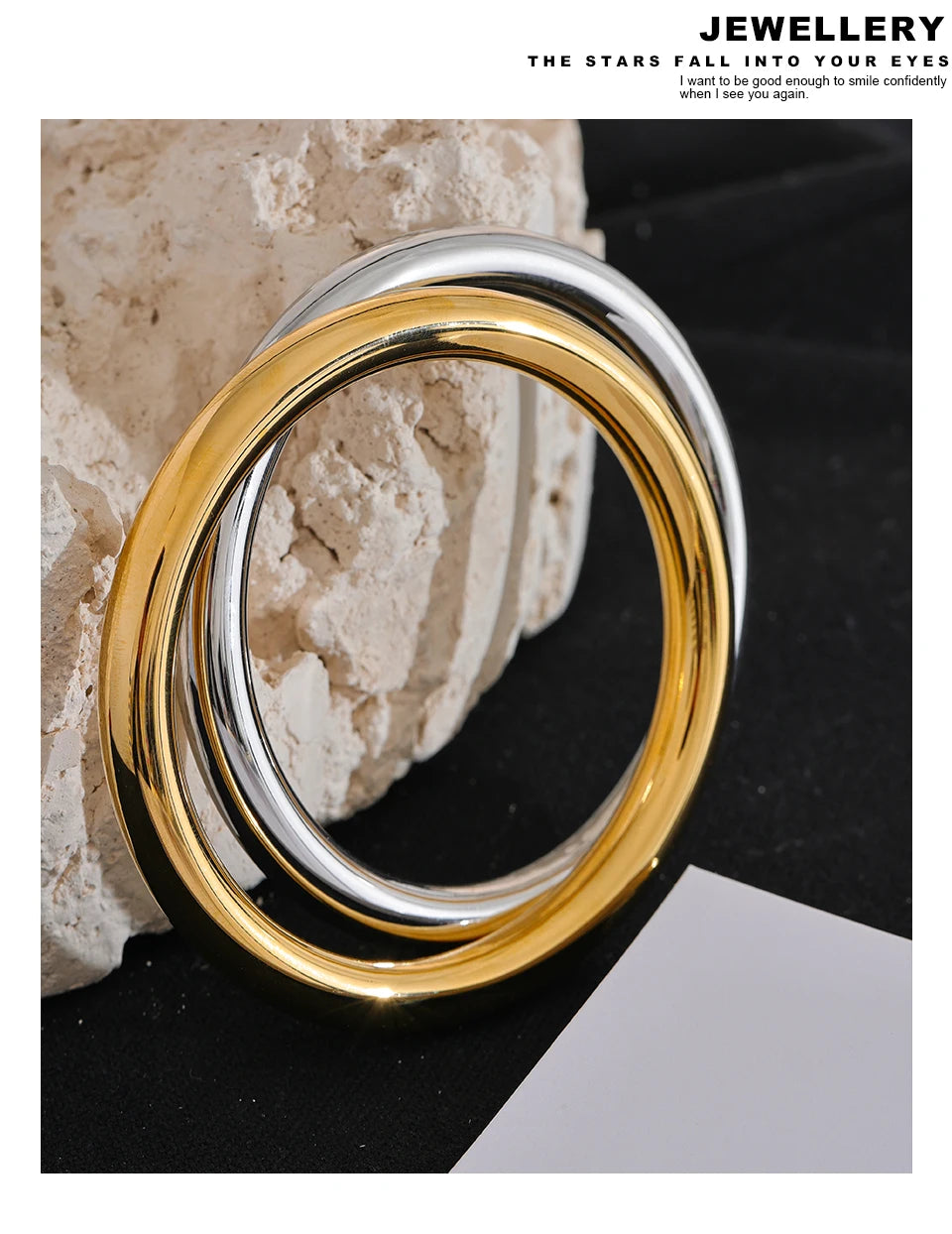 Hammered Geometric Bracelet — Gold-Plated Stainless Steel · PS2018