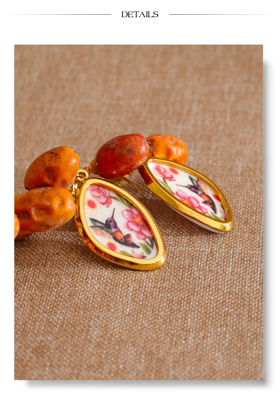 Acrylic Flower Earrings — Gold-Plated Stainless Steel with Acrylic · PS1137