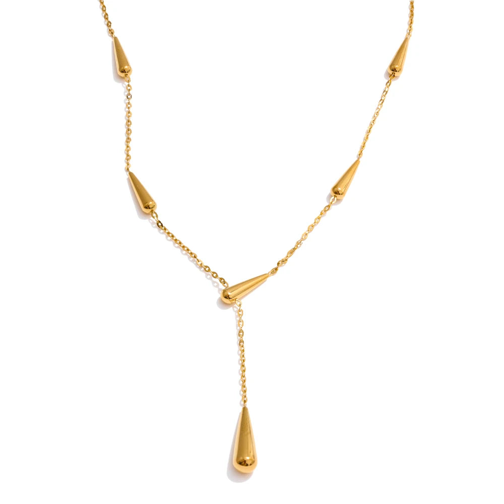 Geometric necklace in gold-plated stainless steel.