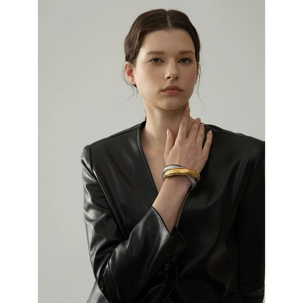 Geometric Bracelet — Gold-Plated Stainless Steel · PS1829