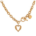 Gold-plated stainless steel necklace featuring a heart pendant with a small chain.