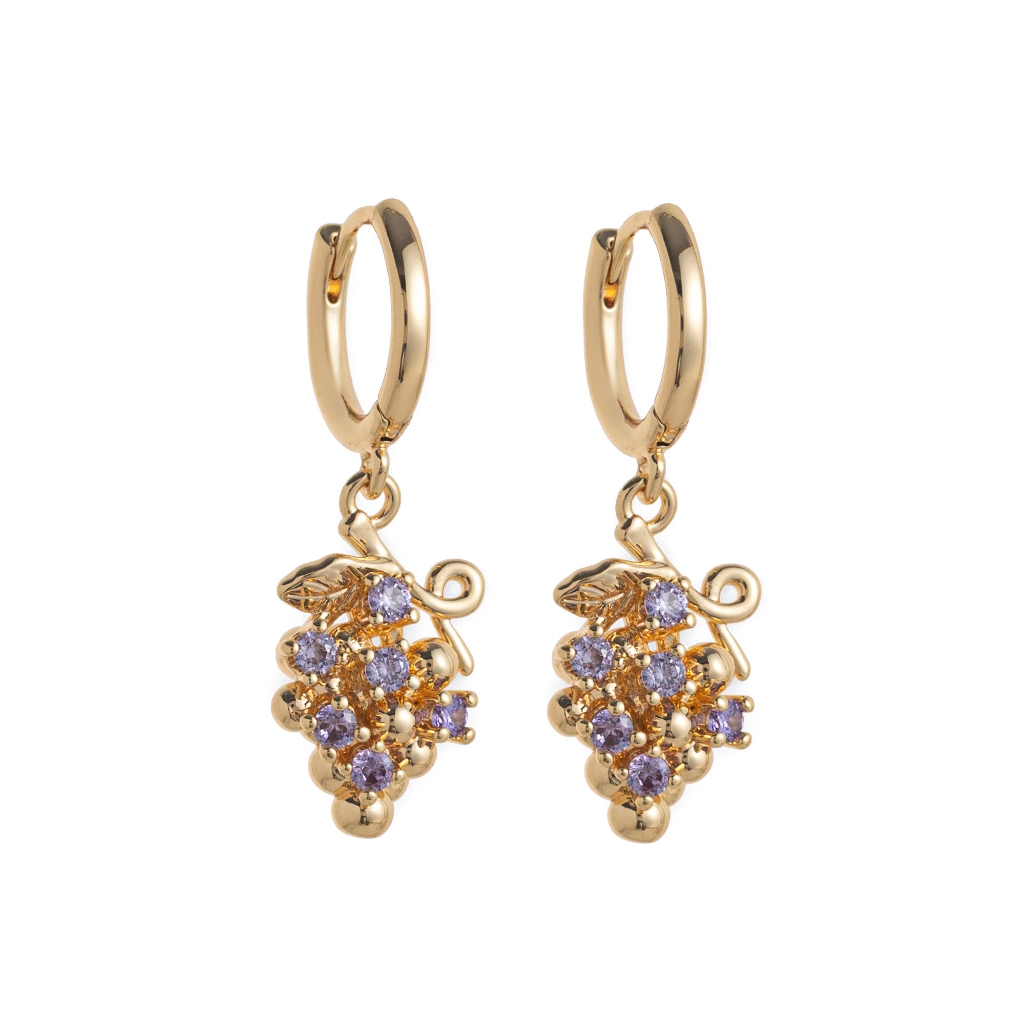 Fruit series gold earrings with high-end feel, ins style earrings with gold plating and color preservation wholesale