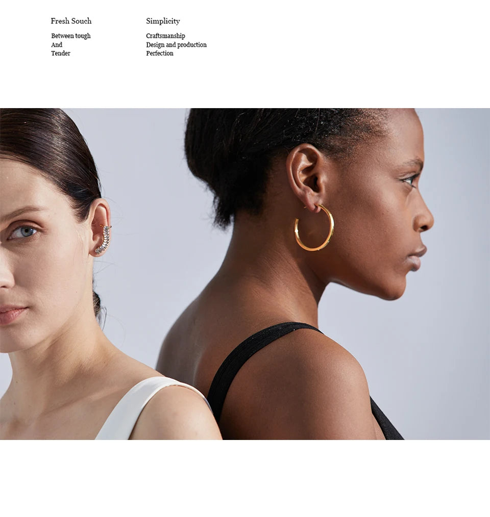 Cubic Zirconia Geometric Earrings — 18K Gold-Plated Stainless Steel with Cubic Zirconia · PS1655