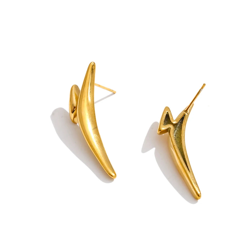 Geometric earrings in gold-plated stainless steel.
