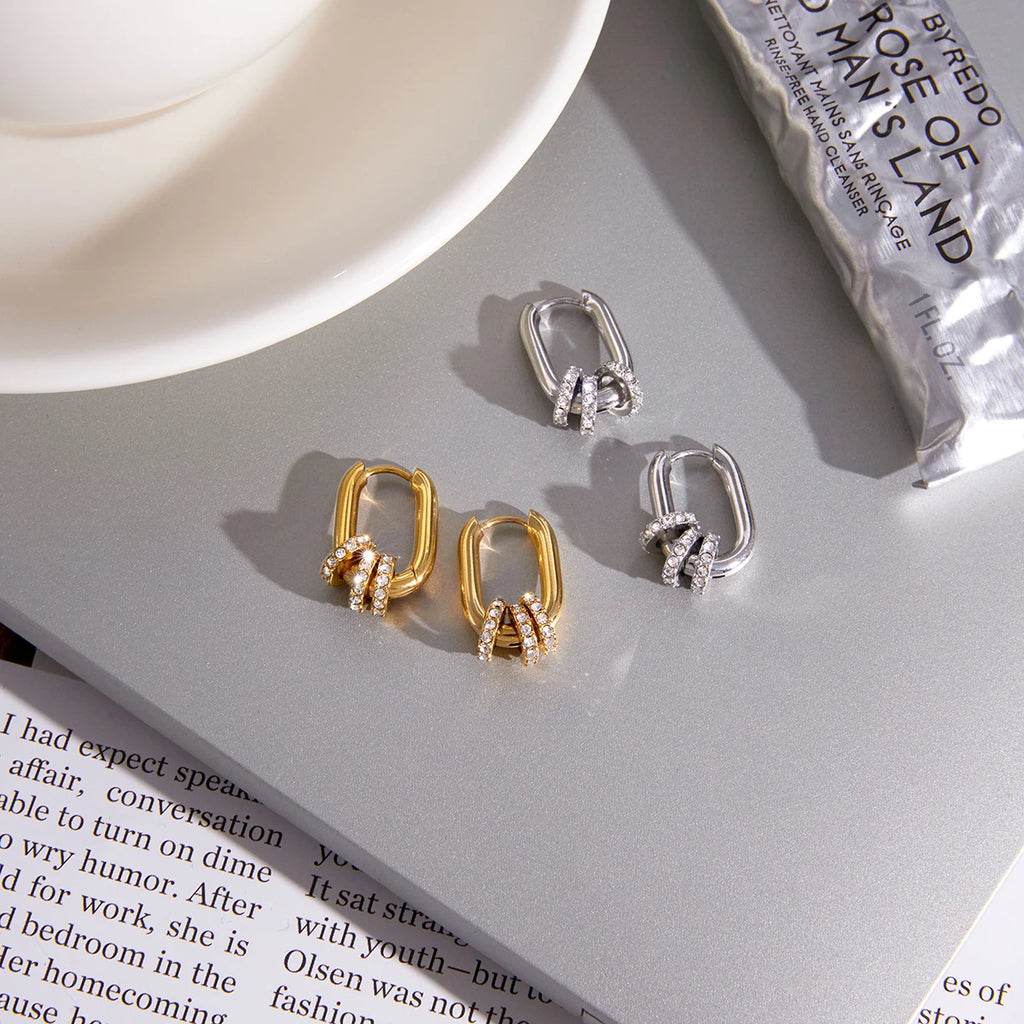 U-Shaped CZ Ear Cuff — Stainless Steel · PS372