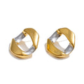 Geometric earrings in gold-plated stainless steel.