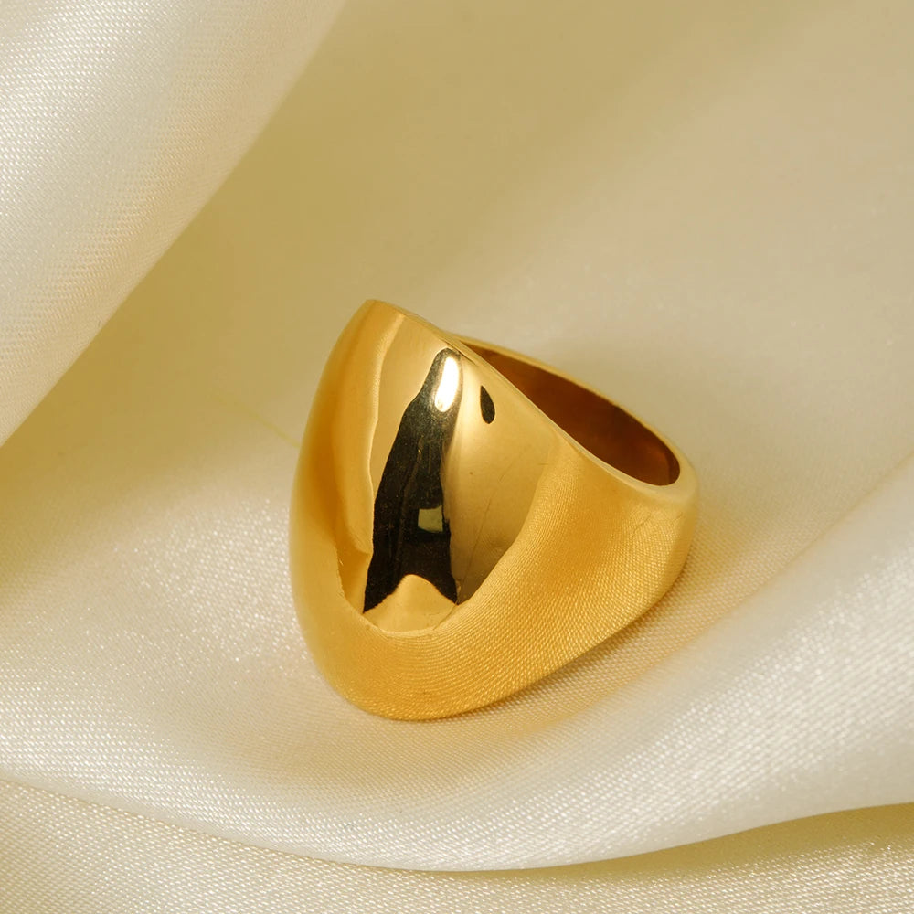 Waterdrop Geometric Ring — Stainless Steel · PS373