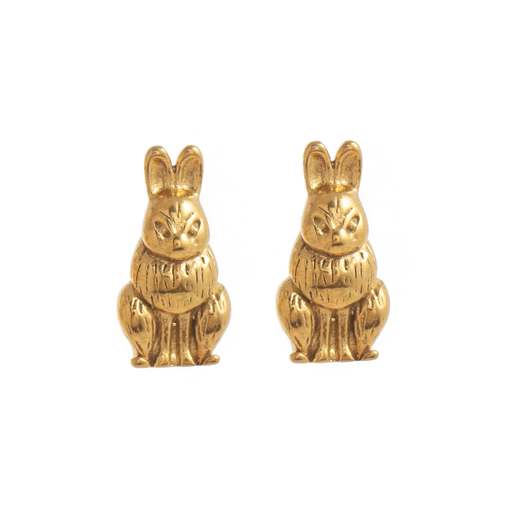 Stainless steel mushroom rabbit cherry earrings for cute women cartoon gold plating color preservation