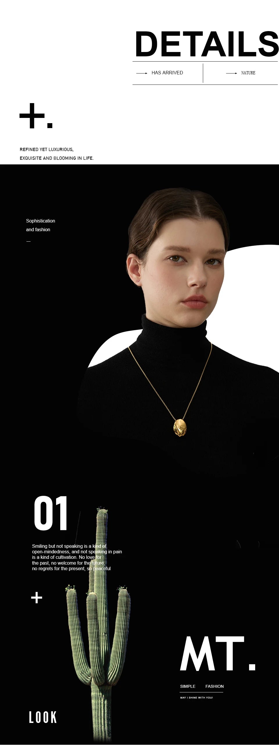 Minimalist geometric chain necklace in gold-plated 316L stainless steel.