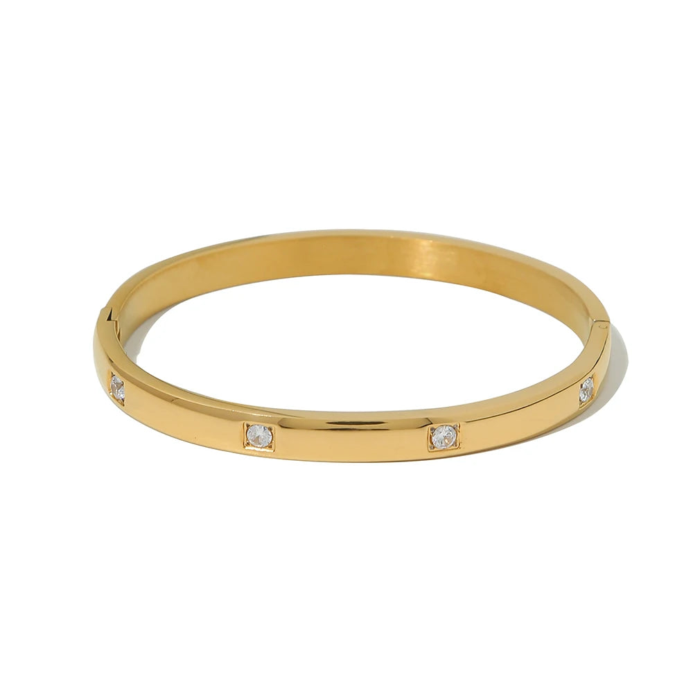 Zircon Crystal Bracelet — 316L Stainless Steel · PS462