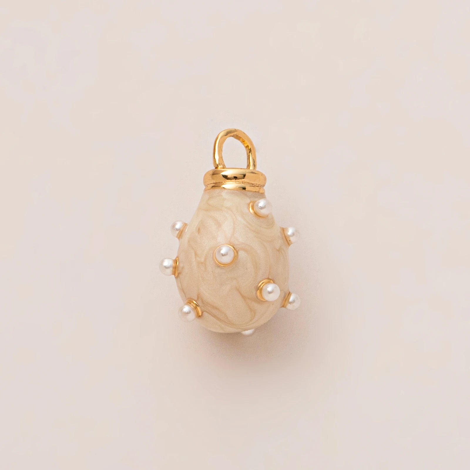 【DIY Pendant】Gold Plated Stainless Steel Lucky & Heart Charm Pendant - PS018